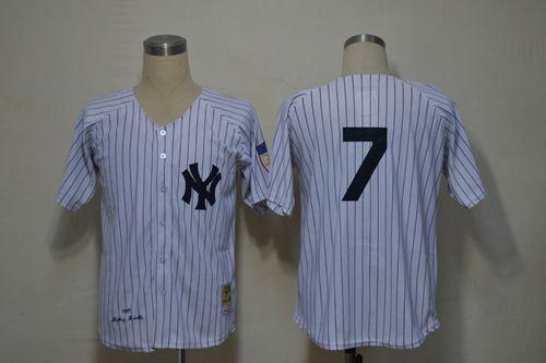 Mitchell And Ness 1951 Yankees #7 Mickey Mantle White Throwback Stitched MLB Jersey